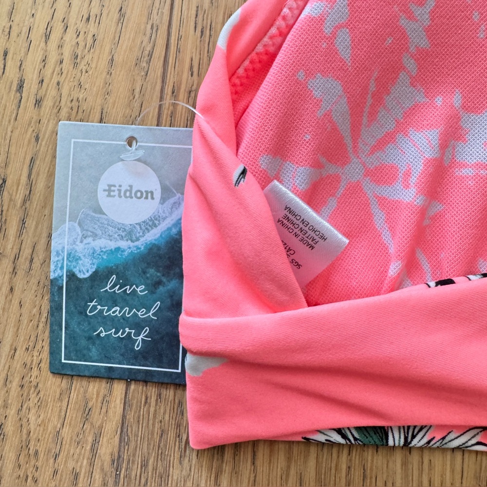 Eidon Pink Tropical Print Bikini Top Size S - NWT - Picture 4 of 5